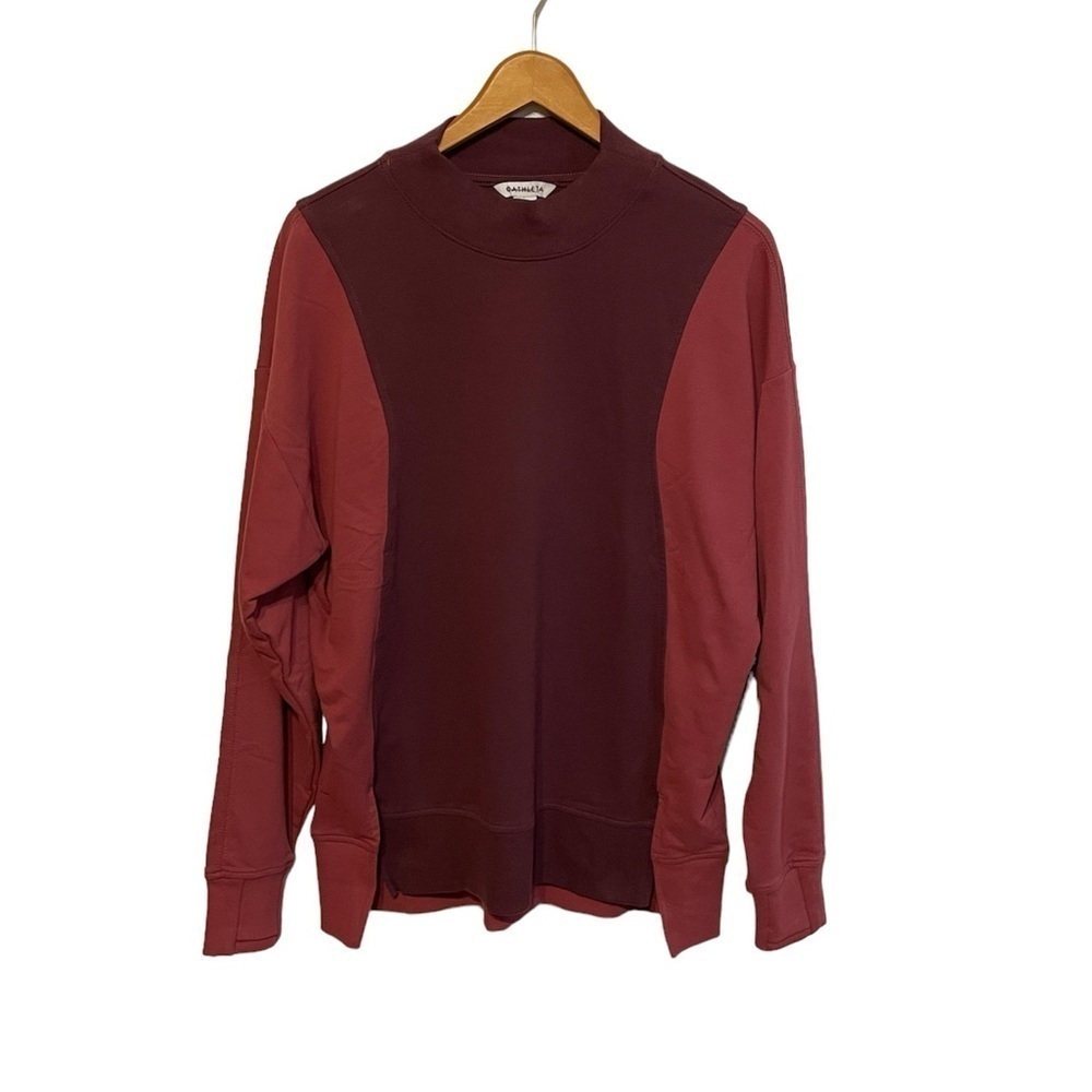 Athleta Colorblock Mock Neck along Sleeve Size M